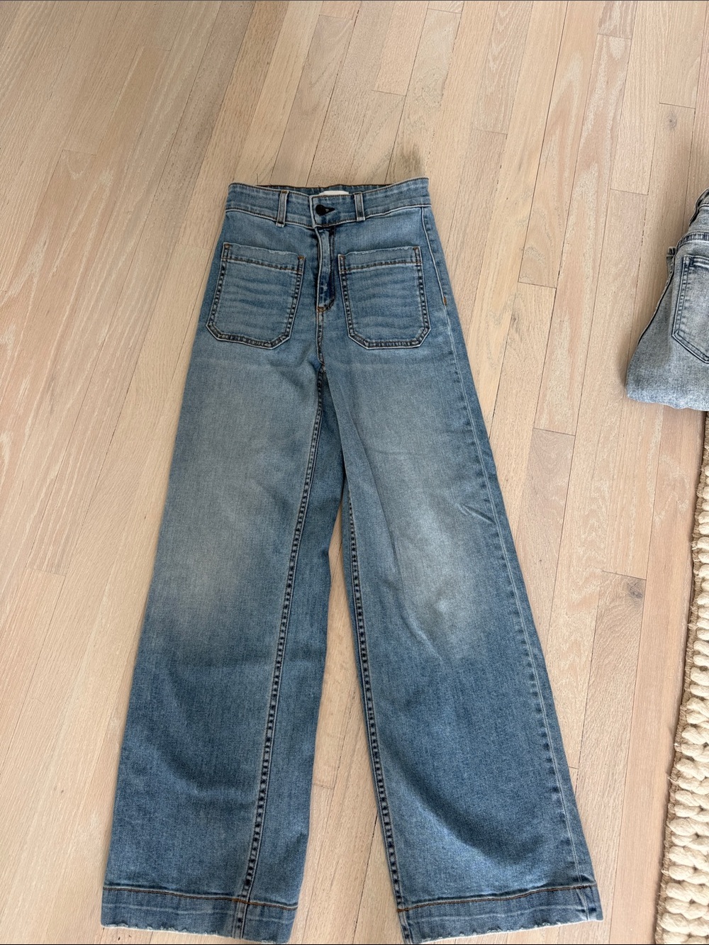 ASKK NY Wide-Leg High-Rise Jeans - Blue Wash